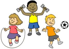 cartoon kids exercising